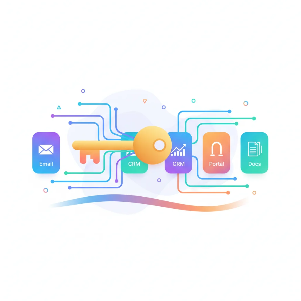 Single Sign-On (SSO) — portal dashboard concept