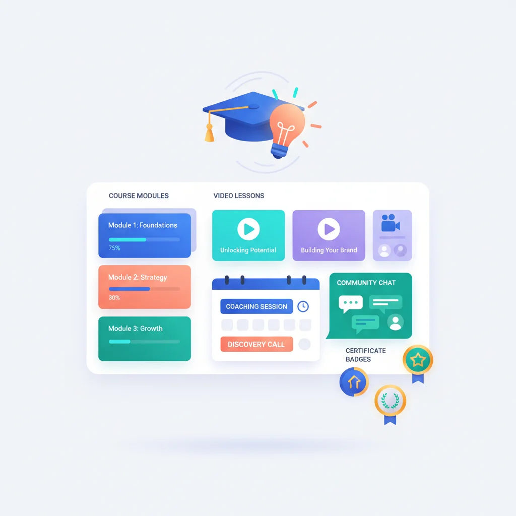 Customer Portal for Coaches & Course Creators — portal dashboard concept